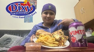 DIXY CHICKEN FRENCH FRIES FILLET BURGER AND MINCE PIZZA  MUKBANG [upl. by Bilski748]