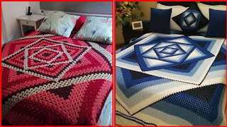 Transform Your Bedroom Stunning Granny Square Crochet Bed Sheet Ideas [upl. by Siocnarf]