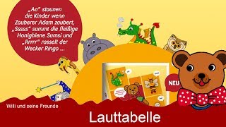 Sprachförderung  Lauttabelle zur LautBuchstabenZuordnung  Willi und seine Freunde [upl. by Millie]