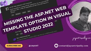 Missing the ASPNET Web Template option in Visual Studio 2022  Fixed Jayant Tripathy [upl. by Ruelu]