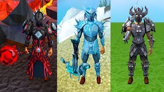 All Dyed T92 Weapons and Armour Thirdage Blood Ice Shadow and Barrows – RuneScape 3 [upl. by Gautier]