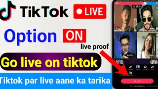 Tiktok par live kaise aate hain  How to go live on tiktok  Tiktok par live aane ka tarika 2023 [upl. by Cia328]