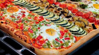 Pizza vegetariana con masa casera Saludable y deliciosa [upl. by Conrade]