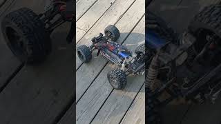 Traxxas Hoss no body backflip [upl. by Erialcyram]