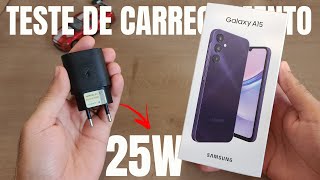 ⚡TESTE DE CARREGAMENTO Galaxy A15  CARREGADOR TURBO 25W [upl. by Glen479]