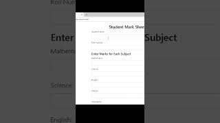 Student Marks Sheet  2024  coding students marks webdevelopment ytshorts yttrending shorts [upl. by Anitsrhc535]