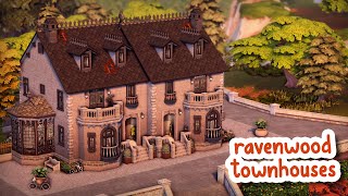 Ravenwood Townhouses 🩶  The Sims 4 Speed Build [upl. by Lesoj117]