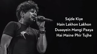 Lyrics Sajde Kiye Hai Lakhon  KK Sunidhi Chauhan  Pritam Irshaad K  Akshay K Trisha K [upl. by Ennovyhc]