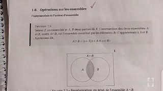 Algèbre 1 Loperation sur les ensembles lintersection de deux ensemble [upl. by Asiuqram]