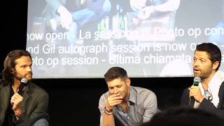 JIB 8  Misha comes to J2 Panel Story about Jared at Mishas house [upl. by Ahsinhoj]