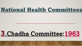 Chadha Committee 1963 Community Health Nursing National Health Committees [upl. by Stranger]