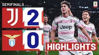 JUVENTUSLAZIO 20  HIGHLIGHTS  Chiesa amp Vlahovic Share The Goals  Coppa Italia 202324 [upl. by Payson619]