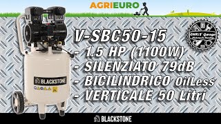 Compressore 15 Hp 50L Bicilindrico Silenziato BLACKSTONE VSBC5015 [upl. by Kalmick818]