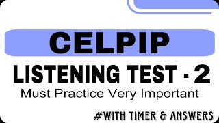 CELPIP LISTENING Mock Test 002  With Timer amp Answers  CELPIP  IELTS  PTE [upl. by Jeaz580]