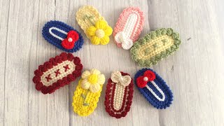 Easy Crochet Hair Pins Cute Girls Hair Clips Crochet Tutorial [upl. by Ogawa804]