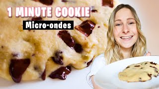 COOKIE 1 MINUTE AU MICROONDES  La recette ULTRA SIMPLE [upl. by Gnus913]