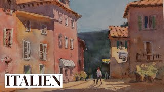 Italienisches Dorf  Aquarell Tutorial [upl. by Kenyon831]