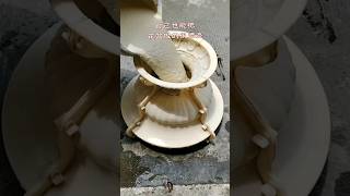 part 178 making of cemented colorful flower pot  brown colored cement making Process [upl. by Ahsemo]