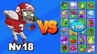 ZOMBI ALL STAR Nv18 vs 100 PLANTAS Nv MAX  Plants vs Zombies 2 [upl. by Faust]