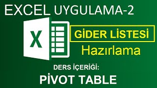 Excel Uygulama  2  Harcama Gider Tablosu Hazırlamak Pivot Tablo [upl. by Nelaf]