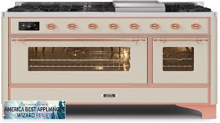 Majestic II Series 48quot Dual Fuel Range w 8 Burners CopperAntique White Review [upl. by Ave]