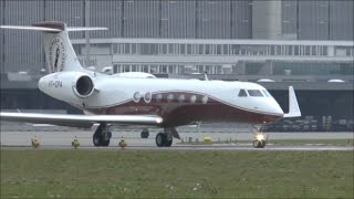 Gulfstream V VTCPA takeoff at Zurich Airport WEF 2015 [upl. by Drawets87]