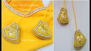 Making of Aari Work Latkans  Part 2  Tutorial  Blouse Latkans  Designer Tassles  Maggam Work [upl. by Wolfe]