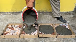 Great Tips Make Cement Flower pots with Cardboard Molds  Easy amp Beautiful [upl. by Gerg]