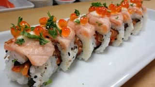 Crazy Salmon Roll  How To Make Sushi Series [upl. by Niwde]