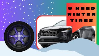 Tucson Hybrid Winter Tires vs All Season Tires Brake Test  Birchwood Hyundai in Winnipeg [upl. by Nanji]