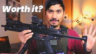 The BEST Airsoft MP5 in the world TM Recoil Shock MP5A5 [upl. by Aicined]