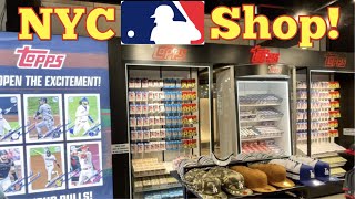 I BOUGHT BASEBALL CARDS AT THE MLB SHOP IN NEW YORK CITY [upl. by Ahcire49]