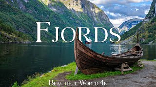 The Fjords 4K Drone Nature Film  Calming Piano Music  Amazing Nature [upl. by End]