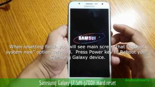 Samsung Galaxy J7 SMJ700F Hard reset [upl. by Alessig137]