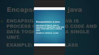 Encapsulation in java  by LearnWithRenu16  shorts [upl. by Conover80]