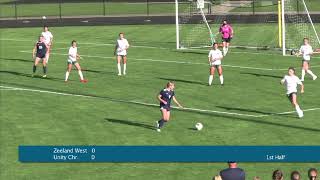 Hudsonville Unity Christian vs Zeeland West Girls Soccer 2023 [upl. by Laenej]