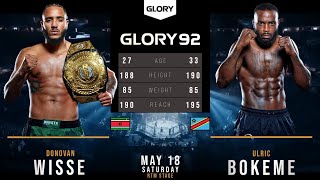 DONOVAN WISSE vs ULRIC BOKEME Full Fight GLORY 92 [upl. by Ocihc]