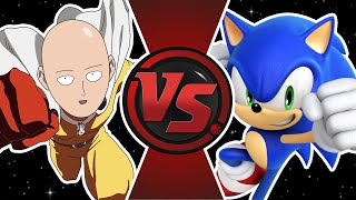 SAITAMA vs SONIC 2 One Punch Man vs Sonic The Hedgehog  Cartoon Fight Club [upl. by Leopold]