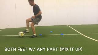 3 CONE BALL MASTERY PROFESSIONAL SOCCER TRAINING IDEAS AMAZING INDIVIDUAL SOCCER SKILLS [upl. by Naanac]