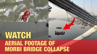 Watch Aftermath Of Morbi Bridge Collapse Aerial Footage Of Disaster Zone [upl. by Kitarp267]