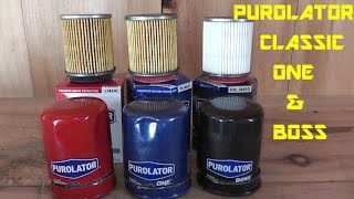 Purolator Classic  Purolator One  Purolator Boss Oil Filter Review  Purolator Oil Filters [upl. by Esinrahc]