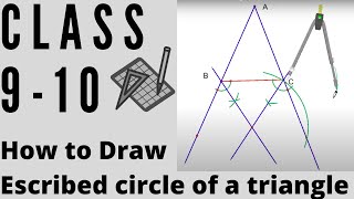 How to Draw Escribed circle of a triangle  Topic 146  Urdu  Hindi  part 11 [upl. by Nnaeiram365]