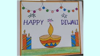 Diwali DrawingDiwali Drawing EasyHappy Diwali DrawingDiwali Festival DrawingDiwali Diya [upl. by Moriarty221]