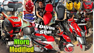 TVS ntorq 125 modified  Ntorq Top box  Ntorq 125 All Modifications  skd bike world [upl. by Eisenberg]