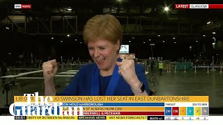 Nicola Sturgeon filmed celebrating Jo Swinsons defeat to SNPs Amy Callaghan [upl. by Ydisac]