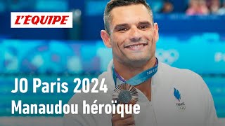 JO Paris 2024  La médaille de bronze de Florent Manaudou estelle héroïque [upl. by Burrton]