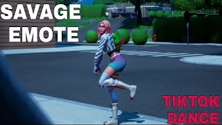 Fortnite New Emote Showcase quotSavagequot TikTok Dance [upl. by Ema91]