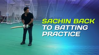 Sachin Tendulkar amp classic straight drives hear the sound of the bat  MCA Indoor Practice [upl. by Mihsah401]