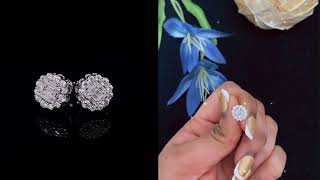 Diamond Celebritys Floral Stud Earrings for MenWomens 925 Silver White 100ct VVS D Moissanite [upl. by Nert40]