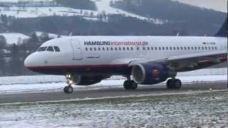 Impressive Airbus TakeOffs at Airport BernBelp [upl. by Hadeehuat]